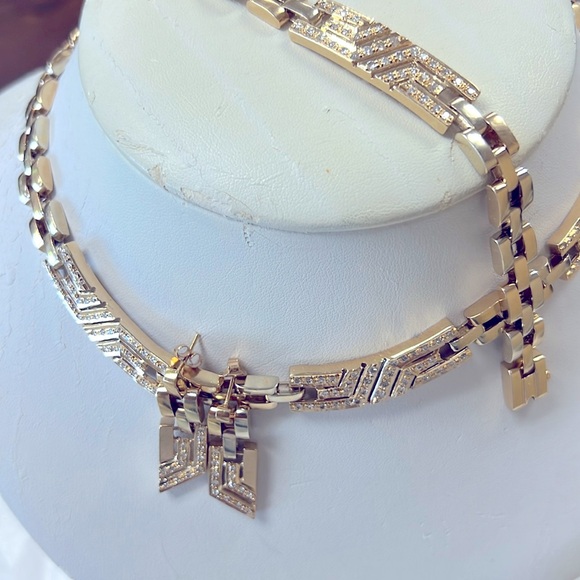 Jewelry - 18KNecklace Bracelet and Earrings Diamonds Set